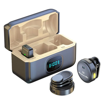 Q8 Outdoor Live Broadcasting Dual Noise Reduction Wireless 2.4G Lavalier Microphone, 2 Mic + 1 Receiver