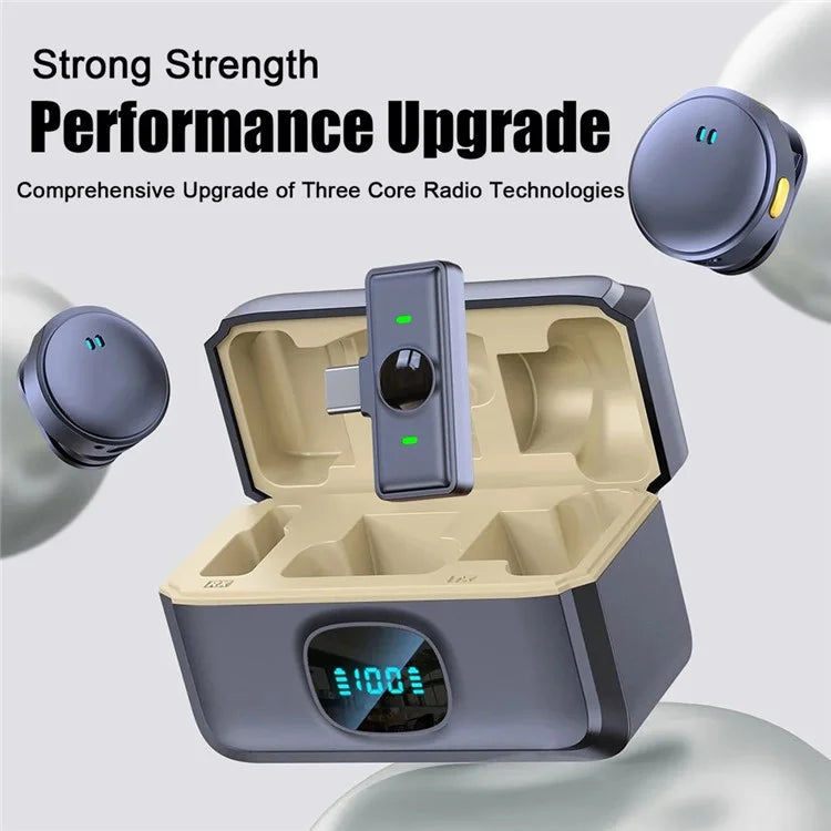 Q8 Outdoor Live Broadcasting Dual Noise Reduction Wireless 2.4G Lavalier Microphone, 2 Mic + 1 Receiver