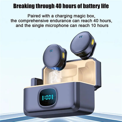 Q8 Outdoor Live Broadcasting Dual Noise Reduction Wireless 2.4G Lavalier Microphone, 2 Mic + 1 Receiver