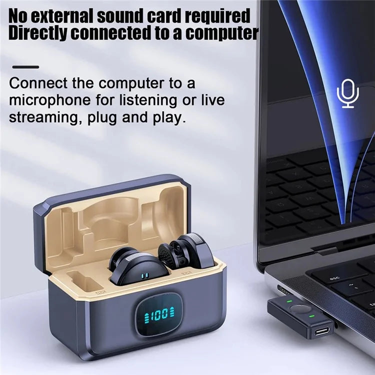 Q8 Outdoor Live Broadcasting Dual Noise Reduction Wireless 2.4G Lavalier Microphone, 2 Mic + 1 Receiver