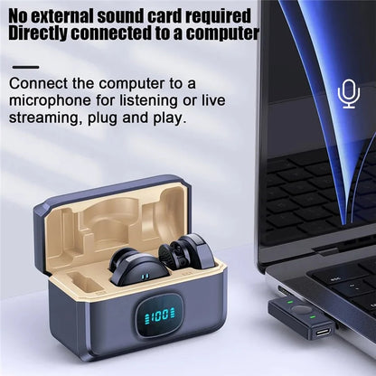 Q8 Outdoor Live Broadcasting Dual Noise Reduction Wireless 2.4G Lavalier Microphone, 2 Mic + 1 Receiver