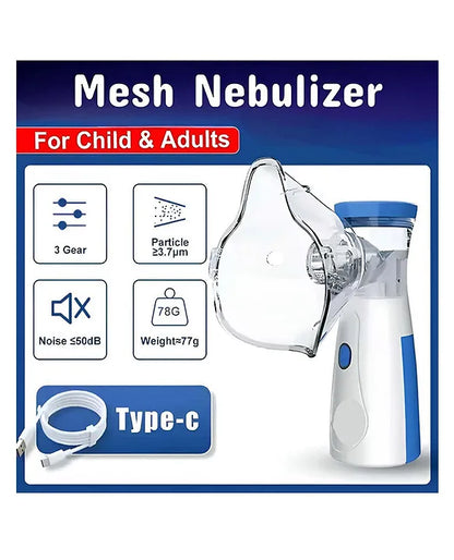 IMPORTED Portable Mesh Nebulizer No Noise, High Nebulization Rate, Personal Inhalers for Breathing Problems