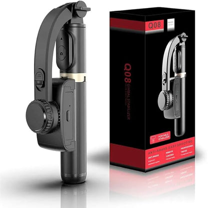 Q08 1-axis Gimbal Stabilizer 3-in-1 Extendable Selfie Stick Tripod-IVXI Single Gimbal for Mobile, Camera Single-Axis wireless Camera Stabilizer