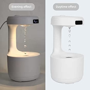 Anti Gravity Humidifier with LED Clock Display, Ultrasonic Water Drip Humidifier, Cool Mist Aromatherapy Diffuser, Floating Water Droplet Humidifier, Rain Cloud Diffuser, Levitating Water Drop