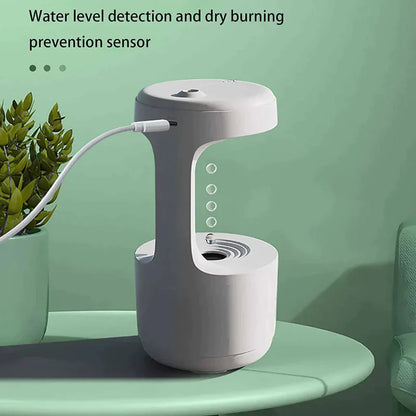 Anti Gravity Humidifier with LED Clock Display, Ultrasonic Water Drip Humidifier, Cool Mist Aromatherapy Diffuser, Floating Water Droplet Humidifier, Rain Cloud Diffuser, Levitating Water Drop