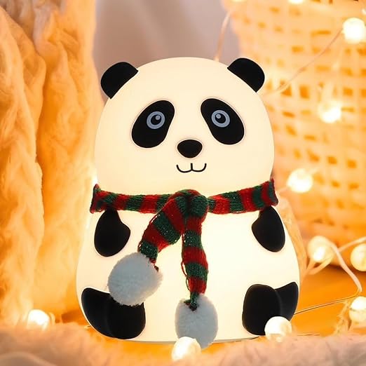 One94Store Rechargeable Silicone Panda Night Light for Kids | 7-Color LED Changing Lamp |Adorable Room Decor & Gift for Toddlers, Teens, & Valentine's Day Present|Soft BPA-Free Nightlight| Multicolou