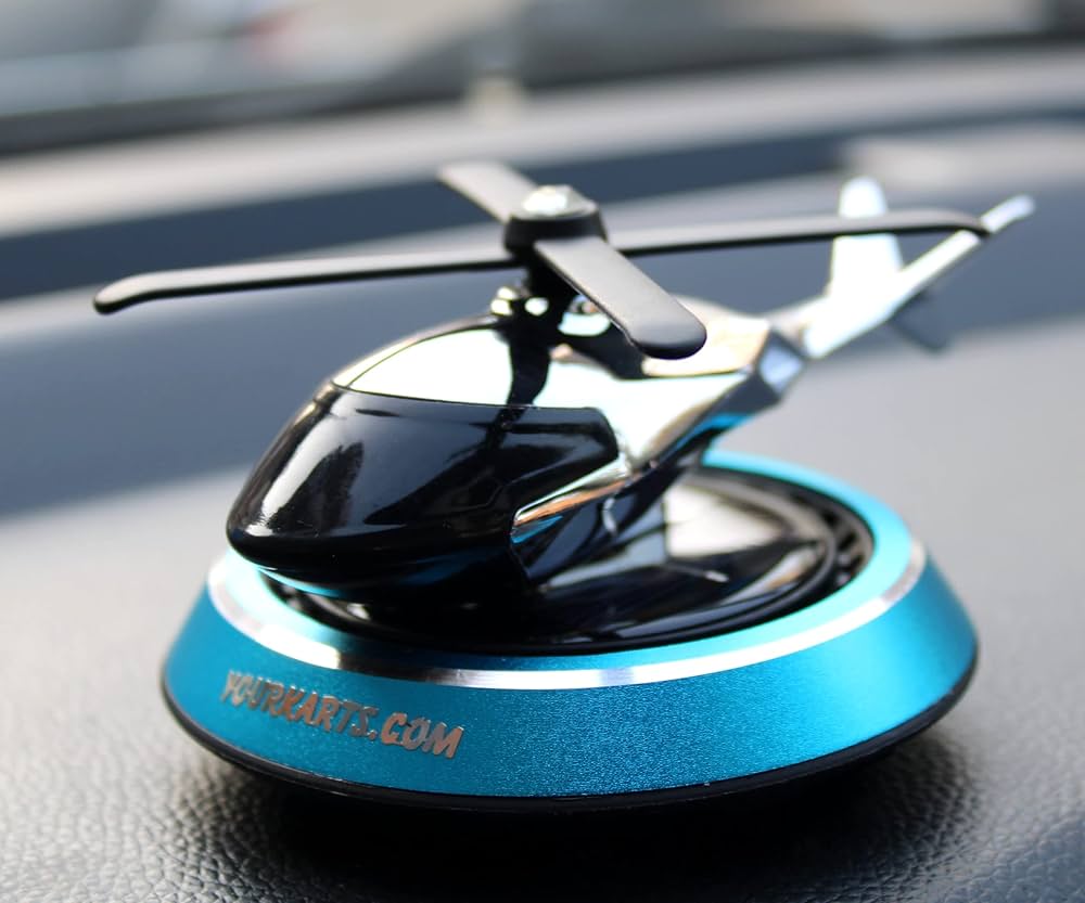YOURKARTS AUTO ROTATING HELICOPTER Car Dashboard AIR FRESHNER Giving a Cool and Stylish Look to Your Car's Interior. No Batteries and No Power Required for this
