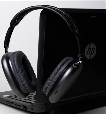 Airpods Max-P9 On-Ear Bluetooth Headphones with Mic – Wireless Max Headset, Deep Bass, Hands-Free Calling, Comfortable Fit – Black